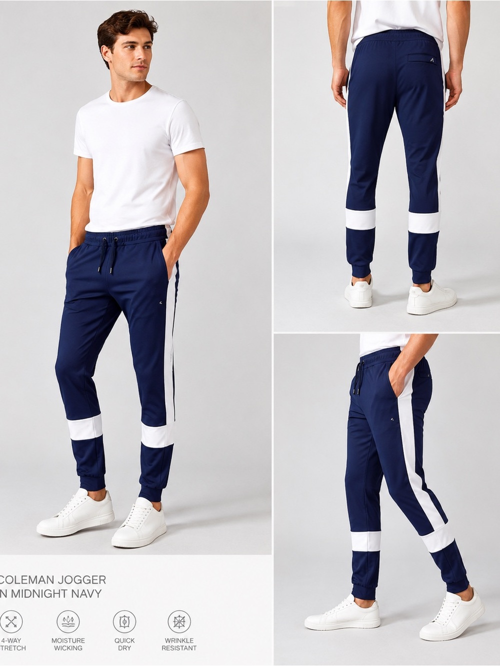 Redvanly Coleman Jogger- Navy/White